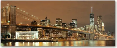 Produktbild von Tulup® Glas-Bild Wandbild aus Glas - 125x50 - Wandkunst - Wandbild hinter gehärtetem Sicherheitsglas - Dekorative Wand für Küche & Wohnzimmer  - Sehenswürdigkeiten & Architektur - Manhattan New York - Orange