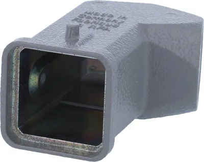 Produktbild von HARTING Han 3A Tüllengehäuse ohne eingeklebte Dichtung, 1xM16 seitlicher Kabelabgang, für 1 Bügel (am Unterteil)
