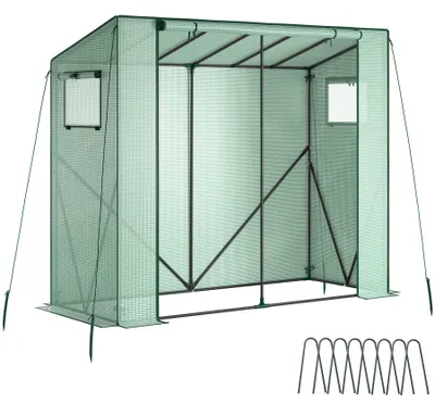 Obrázek produktu pro Zahradní skleník tectake® Anton, odolný vůči povětrnostním vlivům a UV záření, rozměry 200 x 77 x 170 cm, včetně montážního materiálu