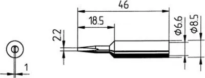 Produktbild von ERSA Ersatz-Lötspitze Meißel 2,2 mm SB ERSA