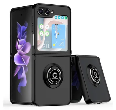 Immagine prodotto di Per Samsung Galaxy Z Flip7 FE / Flip6 5G Shadow Design TPU + PC Custodia protettiva Cover Custodia protettiva nera