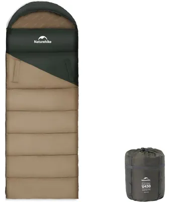 Obrázek produktu pro Spací pytel do stanu s kapucí, rozměry 220x80 cm, tmavě zelená/hnědá barva, teplotní rozsah: -1,3°C až 1,9°C