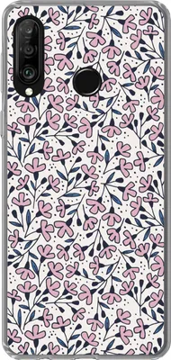 Produktbild von MuchoWow® Handyhülle Schutzhülle Hülle für Telefoonhoesje Huawei P30 Lite Mädchen - Blumen - Rosa - Muster - Mädchen - Kinder - Mädchen Silikon Softcase Handy Hülle - Handyhülle