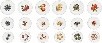 Produktbild von 18-teiliges Geschirrset, frisches Obst, neues Knochenporzellan