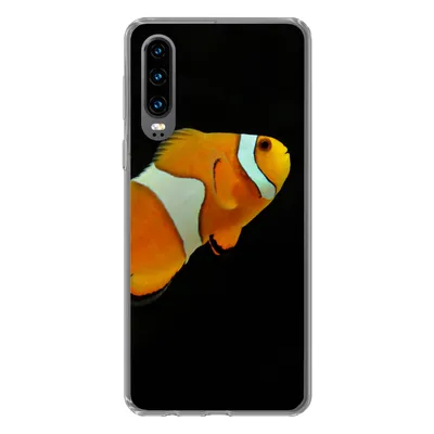 Produktbild von MuchoWow® Handyhülle Schutzhülle Hülle für Huawei P30 Fisch - Linie - Schwarz Silikon Softcase Handy Hülle - Kartenbesitzer