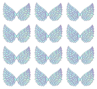 12er-Set lila Engelsflügel aus Stoff, 8,5 x 6,5 cm, DIY-Bastelzubehör