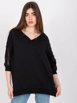 Produktbild von Rue Paris Damenbluse Gindie schwarz S/M