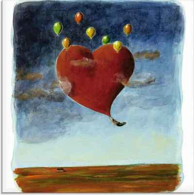 Produktbild von ARTland Glasbild Fliegendes Herz Größe: 20x20 cm