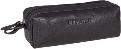 Image de Étui carré en cuir noir pour hommes et femmes
