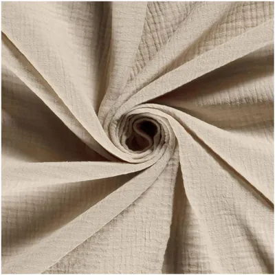 50x130cm Musselin Stoff uni Oeko-Tex zertifiziert Meterware Mulltuch Baumwolle beige
