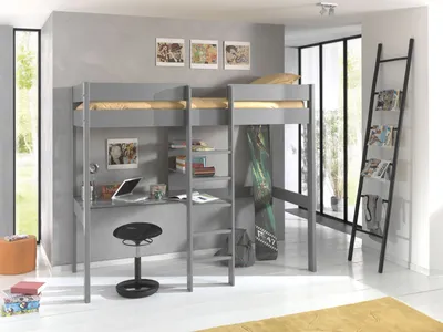 Produktbild von Vipack Hochbett Oliver mit Schreibplatte
