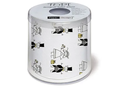 Produktbild von Toilettenpapier Rolle bedruckt Just married - Hochzeitspaar