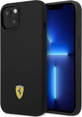 Produktbild von Ferrari Silicone Metal Logo MagSafe - Kryt na iPhone 14 (černý)