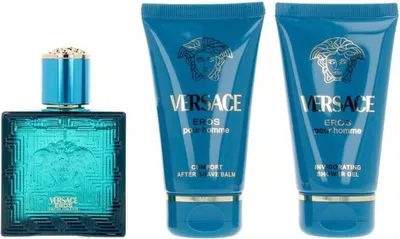 Produktbild von Versace Eros Pour Homme Geschenkset Eau de Toilette 50ml/Bath & Shower Gel 50ml/Aftershave Balm 50ml