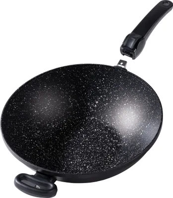 Produktbild von STONELINE®  Germany Wokpfanne 32 cm mit abnehmbarem Griff | ohne Deckel - Schwarz