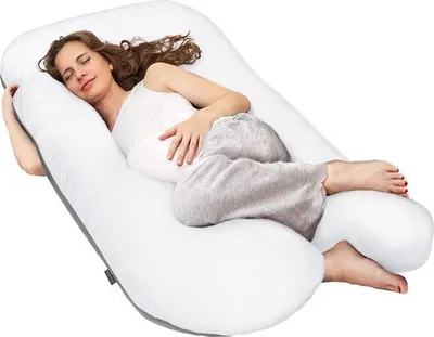 Productafbeelding van Famanu zwangerschapskussen, zijslaperkussen, katoen - XXL zwangerschapskussen, 150 x 80 cm