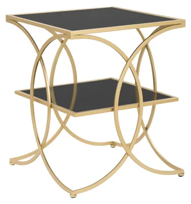 Immagine prodotto di Tavolino Mauro Ferretti doppio 45x45x55 cm oro nero