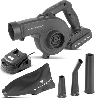 Produktbild von STAHLWERK 2-in-1 Akku-Laubbläser/Staubsauger MAG-20 ST – 20 V mit 2 Ah, kompakter Bläser für Garten, Straße, Werkstatt, bis zu 98 m/s und 18.000 U/min