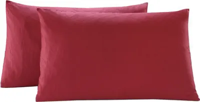 Obrázek produktu pro Povlak na polštář 48x74 sada 2, jednoduché povlaky na polštářky, velmi měkké a prodyšné, povlak na polštář - povlak na polštář - odolný a hypoalergenní (burgundský)