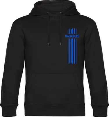Produktbild von multifanshop Kapuzen Sweatshirt - Magdeburg - Streifen, schwarz, Größe XXL