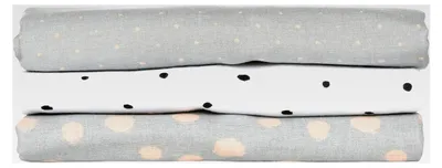 Produktbild von Moltontücher/Flanellwindeln/Babyunterlagen (3er Set), 100% Baumwolle - Kleckse apricot