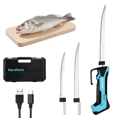 Kabelloses Elektro-Fischmesser 12 V, 2 Edelstahlklingen, 2800 U/min