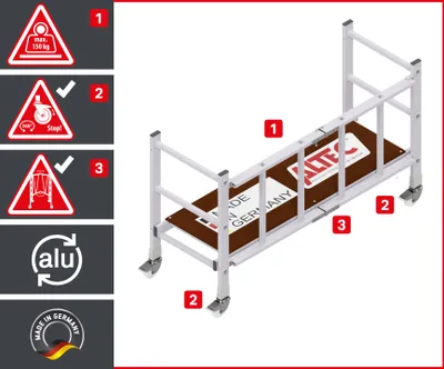 Image de ALTEC Alufold 300 | échafaudage pliant | 3m,,,Échafaudages,ALTEC Technique de l'aluminium