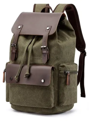 Produktbild von Elzusha – Vintage-Rucksack aus Canvas, geeignet für Laptop und Reisen