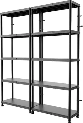 Obrázek produktu pro 2x úložný regál 125kg garážový sklep spíž 5 polic 74x32cm H 175 cm