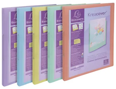 Produktbild von Exacompta 54279E 5er Pack Ringbuch KreaCover aus flexiblem Kunststoff für DIN A4