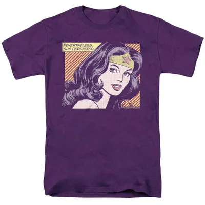 Produktbild von Wonder Woman - "Nevertheless She Persisted" T-Shirt für Herren/Damen Uni TV37554 (XL) (Violett)