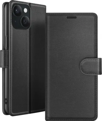 Zdjęcie produktu dla Zanaé, etui z klapką iPhone 15 z magnetyczną klapką i uchwytem na karty, czarne