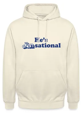 Produktbild von Spreadshirt Barbie Ken Design Lustiger Spruch He's Kensational Uni Hoodie, L, Vanille-Milchshake