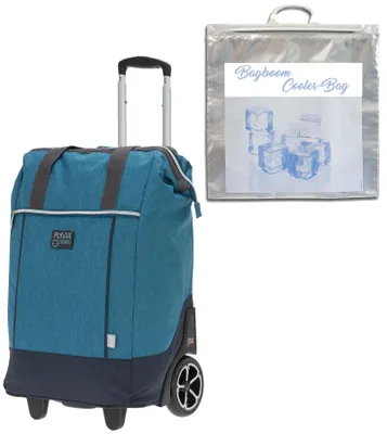 Produktbild von Punta Big Wheel Trolley Einkaufsroller Shopper Einkaufswagen Shopping Einkaufstrolley Trolly große Räder  10303-4600 Two Tone California Blau + Thermo Tasche