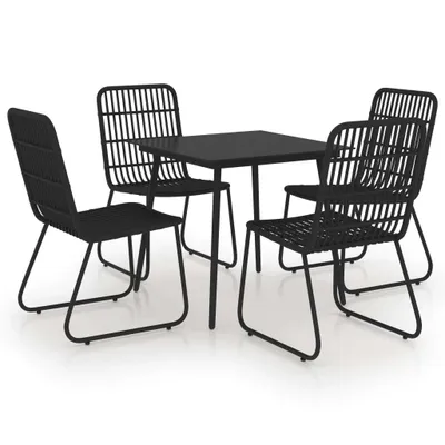 Produktbild von 5-tlg. Garten-Essgruppe Poly Rattan und Glas
