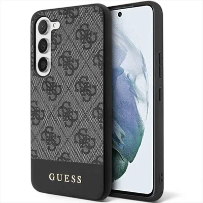 Produktbild von Guess GUHCS23SG4GLGR S23 S911 black/black hardcase 4G Stripe Collection Schutzhülle