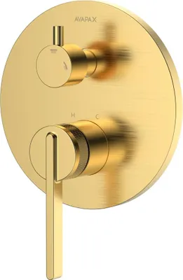 Produktbild von Avapax | Duschwannenarmatur - Unterputz - Messing - Gebürstet Gold - Zweifunktional
