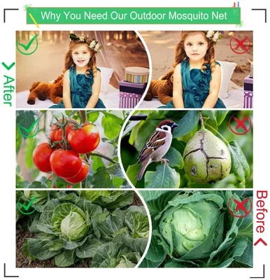 Imagen del producto de Malla anti-insectos transpirable, de 3 x 6 metros, para terraza y jardín