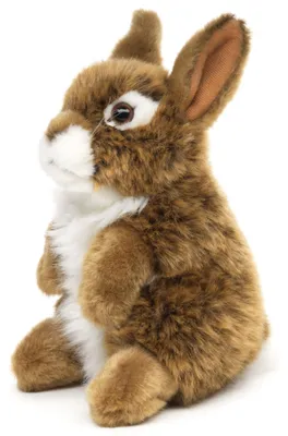 Obrázok produktu pre Uni-Toys – Zajačik, stojaci (hnedý) – 18 cm (výška) – plyšový zajačik – plyšová hračka