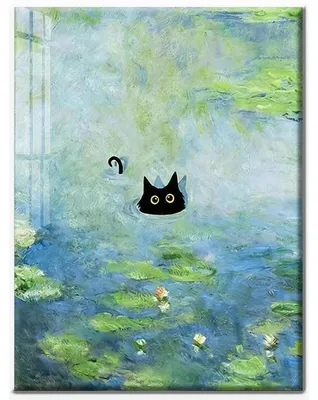 Immagine prodotto di Kit per il mosaico diamantato 5D, motivo: foglia di loto e gatto, dimensioni 30x40 cm