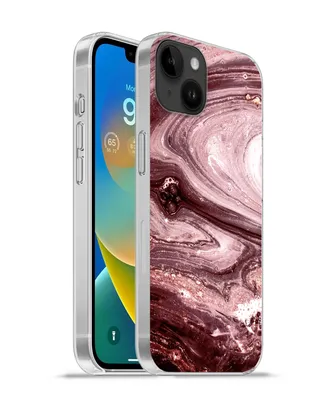 Produktbild von MuchoWow® Handyhülle Schutzhülle Hülle für Apple iPhone 14 Plus - Soft case Marmor - Gold - Rosa Silikon Softcase Handy Hülle - Abbildung