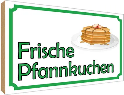 Produktbild von vianmo Holzschild 30x40 cm frische Pfannkuchen Verkauf Hofladen Marktstand Laden