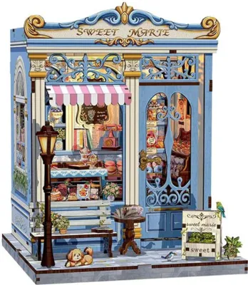 Obrázek produktu pro Habarri | DIY Book Nook - Sladká čokoláda - Puzzle 3D - Miniaturní Dům s Nábytkem a LED Osvětlením