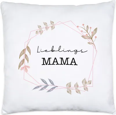 Produktbild von Lieblingsmama Kissen inkl. Füllung Liebe Blumenmotiv Geschenkidee Muttertag Geburtstag