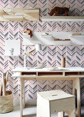 Produktbild von Coloray Fototapete 250x104 cm An Einer Wand Latex Latextapete - Herringbone Scandinavian.