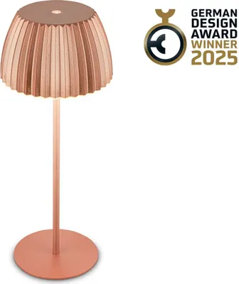 Image de Briloner CHAMP Lampe de table LED sans fil IP44,dimmable, tactile, batterie, German Design Award Winner 2025, couleur cuivre, Ø14,5 x 36,5 cm