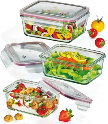 Produktbild von KÜCHENPROFI Lunchbox/Vorratsdosen-Set Glas rechteckig 3tlg.