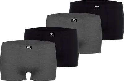 Produktbild von CECEBA Herren Boxershorts, 4er Pack - Konvex, Unterwäsche, Logo, einfarbig Schwarz/Grau XXL