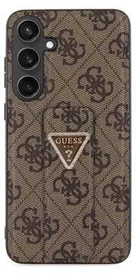 Produktbild von Guess Grip Stand 4G Triangle Strass Hülle Für Samsung Galaxy S24 - Braun
