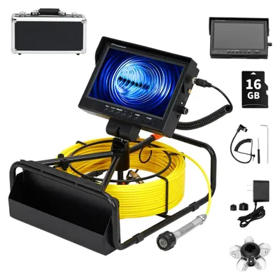 Produktbild von Abwasserkamera - Rohr Inspektionskamera - 30 m Kabel - 23 cm Monitor 1080p - DVR-Aufzeichnung - IP68 wasserdicht - Selbstnivellierend - Schwarz